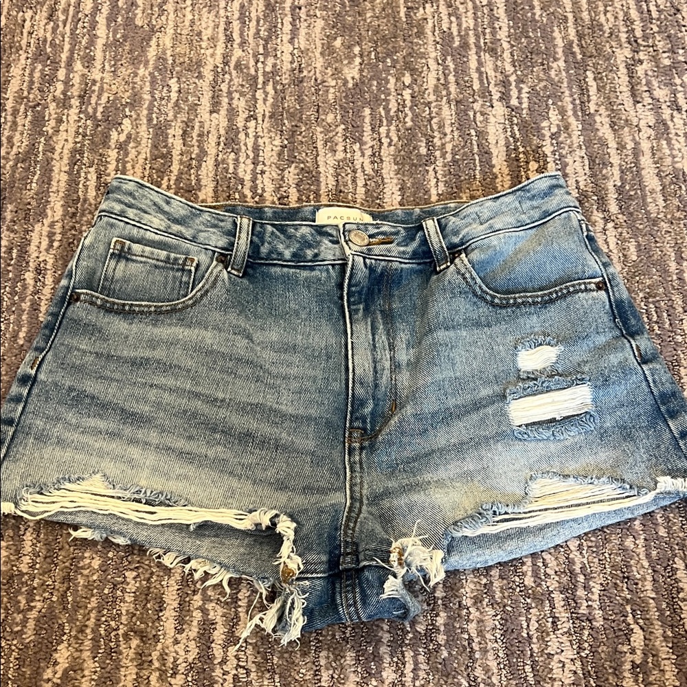 PacSun Light Blue Distressed Jean Shorts